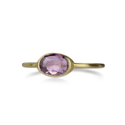 Rings Margaret Solow  | Oval Faceted Pink Sapphire Ring