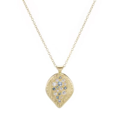 Necklaces Adel Chefridi  | Aquamarine And Diamond Pendulum Pendant Necklace