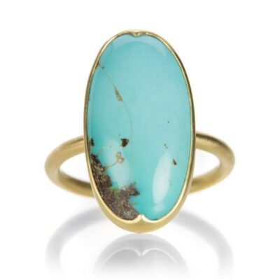 Rings Gabriella Kiss  | Smooth Oval Persian Turquoise Ring