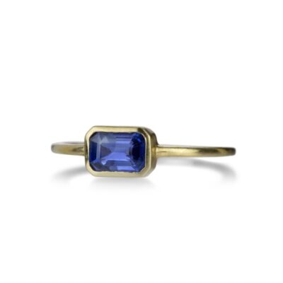 Rings Margaret Solow  | Dark Blue Sapphire Emerald Cut Ring