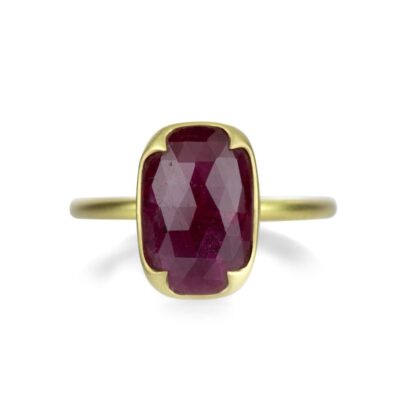 Rings Gabriella Kiss  | Faceted Cushion Cut Ruby Ring