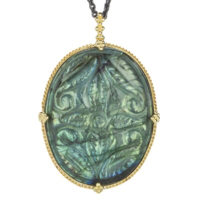 Necklaces Amali  | Carved Labradorite Pendant Necklace