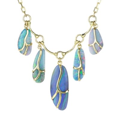 Necklaces Rachel Atherley  | Opal Doublet Butterfly Charm Chain