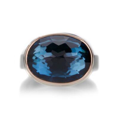 Rings Jamie Joseph  | Oval Inverted Faceted London Blue Topaz Ring