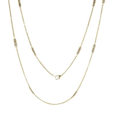 Necklaces Amali  | 18K Champagne Diamond Textile Station Necklace