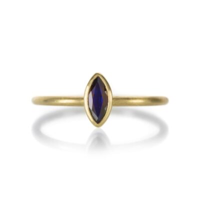 Rings Gabriella Kiss  | Dark Blue Marquise Sapphire Ring