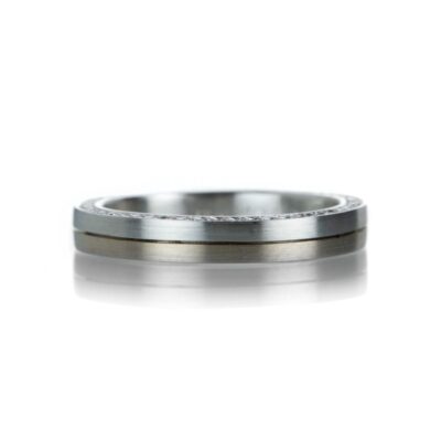 Rings Edward Burrowes  | 3Mm Platinum Diamond Edge Band