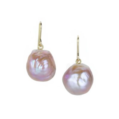 Earrings Maria Beaulieu  | Metallic Pink Baroque Freshwater Pearl Earrings