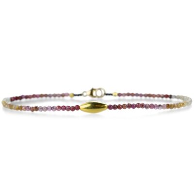 Bracelets Margaret Solow  | Faceted Red Sapphire And Gold Bead Bracelet