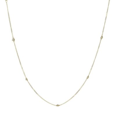 Necklaces Amali  | 18K Silver Diamond Textile Station Necklace