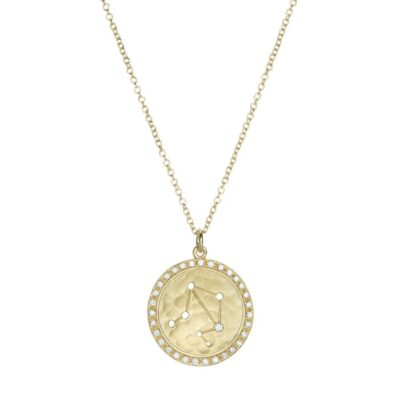 Necklaces Anne Sportun  | Libra Pave Halo Sign Necklace