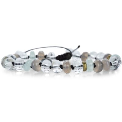 Bracelets Joseph Brooks  | Aquamarine, Quartz And Gray Onyx Bracelet