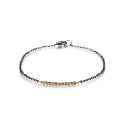 Bracelets Amali  | Woven Champagne Diamond Textile Row Bracelet