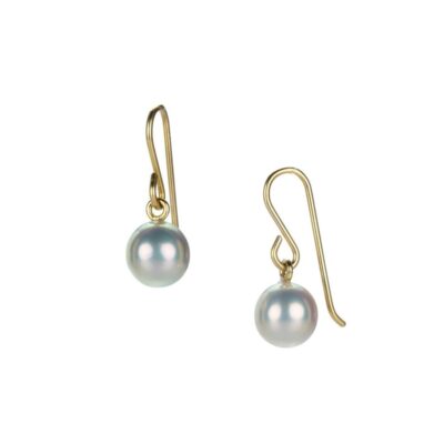 Earrings Maria Beaulieu  | Round Metallic White Freshwater Pearl Earrings