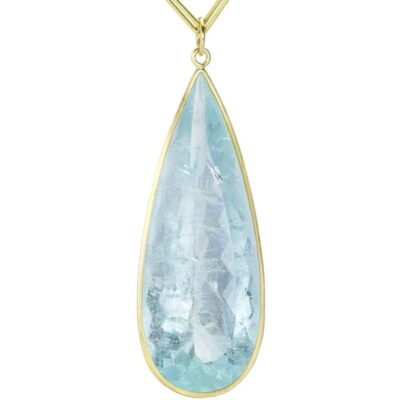 Necklaces Maria Beaulieu  | Faceted Pear Aquamarine Pendant (Pendant Only)